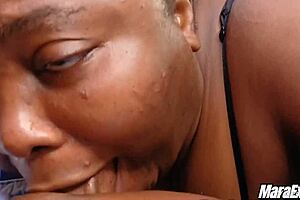 Hot stepmom, why are you sucking and slopping on this big cock to swallow cum in mouth?