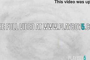 Tight body canadian blonde playboy model gets naked in a shower