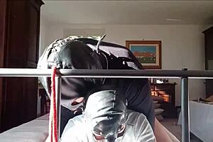 Laura On Heels Sexy Milf Bound In Latex Stockings And Heels Gets Fucked With Cum On Tits