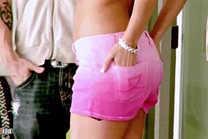 Blonde milf becca blossoms gives stepson deepthroat blowjob until cumshot explodes on her natural tits