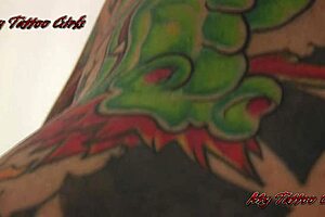 blackwidowxxx reveals her full body tattoos in a quick promo clip with big tits and ass