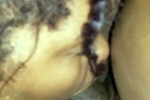 Gorgeous black milf craves that dick and balls in her blowjob session!