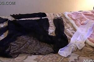 Julia Ann Performs Lingerie Strip-Tease Showcasing Big Butt And Wet Pussy With Teasing Moves