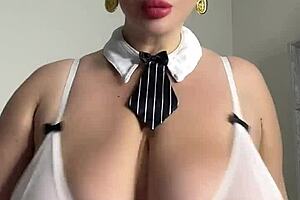 milf wife with huge natural tits craves two cocks at once