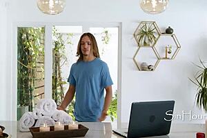 Masseuse Gives Stepson Nuru Massage Fucking with Oily Taboo Action