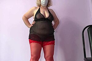 mature milf with big tits and fat ass cheats on hubby again on webcam with toys in anal and hairy pussy