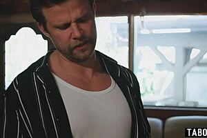 Travel buddies give super horny Asian milf Ember Snow a dp in motel room 😈