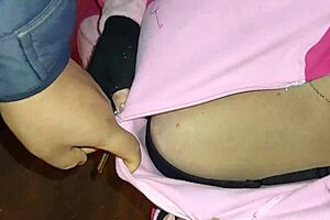 Intense Halloween Fucking with Mature Maid in Lingerie and Leggings Teasing Stepson
