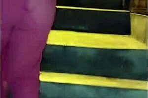 Intense Halloween Fucking with Mature Maid in Lingerie and Leggings Teasing Stepson