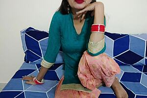 Hot beautiful milf bhabhi engages in roleplay with innocent devar in Indian scenario with clear Hindi audio.