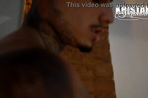 I pound milf rabuda's big ass on young tattooed guy's monster cock in homemade lingerie scene