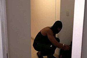 Masked Intruder Surprises Horny Young Woman Leading To Intense Interracial Encounter