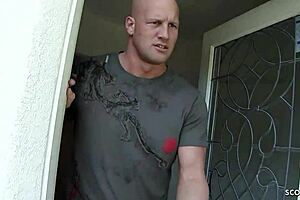 Curvy Blonde Cougar with Big Natural Monster Tits Seduces Boy to Cheating Fuck at First Sport Lesson!