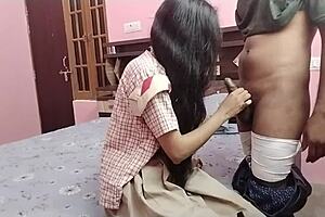 Teacher fucks student hard in rough anal and blowjob action with big tits teen! Indian sex porn videos get intense with tight pussy gaping.