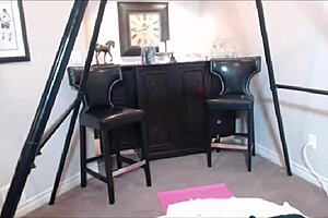 hey, check out maxine x sliding that long dildo into her oriental slit