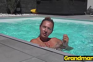 Damn, my tits are so fucking big and saggy at Grandmams, perfect for titty fuck and wet pussy play!