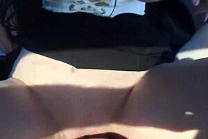 Stepbrother Fucks Stepsister in Car While Standing in Open Field with Natural Tits