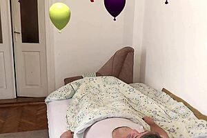 Hey, watch this hot nurse in red lingerie jerk off patient's cock with handjob in stockings and heels! 💦👠