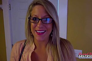 check out busty blonde anya as she masturbates her wet shaved pussy with a dildo and rubs it all over