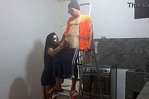 uh i seduced the athletic muscular builder guy sucked his cock then he fucked me standing up deliciously