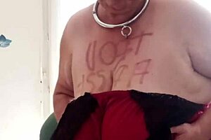 Emotional French milf maid in stockings and bondage feels humiliated as slave with toys and dirty talk