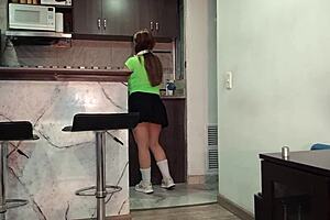 Latina Milf Stepmom In Gym Outfit Riding Me Hard! Fucked With Big Tits And Cumshot In Mouth!