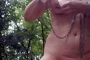 Esclave F In Forest Humiliation And Belt Punishment!