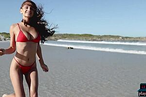gloria sol shines as the most gorgeous brunette babe with ukrainian charm on the beach
