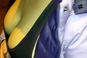 Curvy Mature With Big Tits And Ass Flashing Lingerie In Public Street