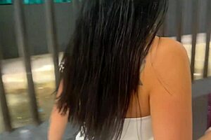 Petite 18+ Latina milf with huge tits and big ass gets hard anal fucking after sex shop trip in interracial homemade action.