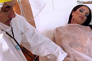 Horny milf Elisa Sanches has intense session with the doctor including oral