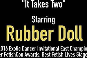 Creepy Tune Plays as Rubberdoll Dildo Fucks Latex Babe Ava Addams in Solo Masturbation with Spanking