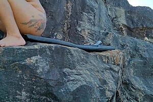 Married Woman Spreads Pussy And Asshole For Two Guys In Mountains With Huge Interracial Cock Action