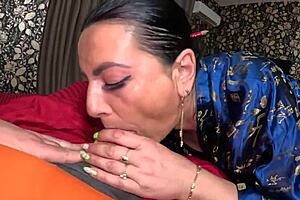 Slutty Geisha Sucks Huge Cock And Plays With Cum In Lingerie. Curvy Milf Wife Enjoys Deepthroat And Swallowing From Husband's Friend.