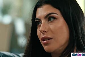 My stepdaughter dives into hairy pussy licking with oral sucking and face sitting in girl on girl play.