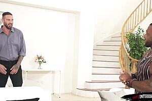 Watching Ebony MILF Wife Get Double Penetrated by White Cocks