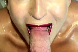 oh i was giving julia north a shower bj with ball licking and cum swallow. she moaned while i face fucked her curly hair in the pool.