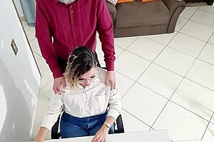 Secretary bends over desk for boss to drill her asshole in office anal fucking. He gives facial cumshot after fingering her natural tits.