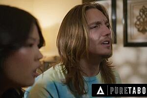 Pure Taboo features hot Asian stepsis Lulu Chu taunting pervy stepbro during intimate moment with stepmom's nudes.