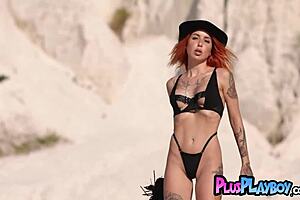 ana almeida stripped down revealing her tattooed body as the hot latina babe posed nude