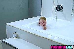 stepmom contrasts with stepson in steamy bathtub sex encounter