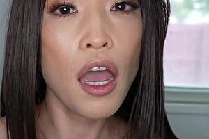 Are you watching me take this big black cock? Asian wife asks cuckold husband while fucking black stud in hardcore interracial action.