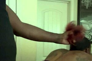 Amateur couple does hair pulling backshots with big cock pounding bent over pussy for juicy creampie cumload.