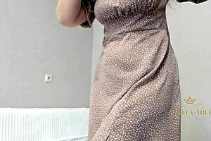 Milf With Gorgeous Breasts Big Areolas And Juicy Hairy Pussy Under Evening Dress