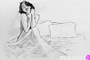 sexy angel constance strips off clothes to expose her hot asian body. she enjoys a softcore lingerie tease with small tits and shaved pussy.