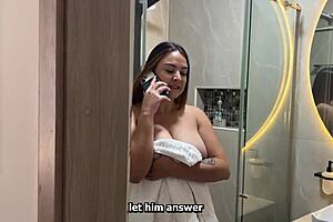 busty latina babe calls over the neighbor with the huge cock to fix her shower, leading to intense colombian-style pounding with ass shaking and tattoos on display