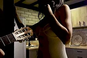 Colombian Skinny Bigboobs Shocks With Music And Massive Cock Surprise