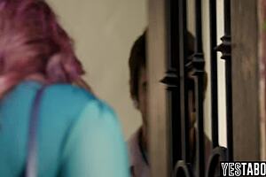 Redhead bbw investigator with big boobs gets rough doggystyle breeding from hairy suspect