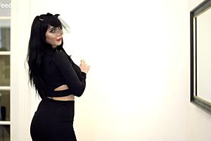 Blowjob in funeral veil from curvy amateur babe with big ass and stockings