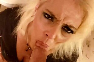 No more smoking, just blonde milf blowjob and cum swallow 😏